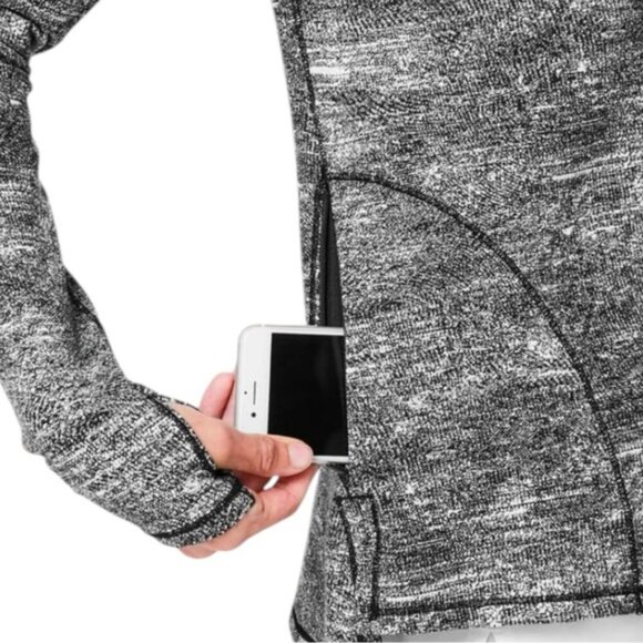 Lululemon Forever Endeavour Long Sleeve Size 4 Rush Jacquard Black White - Picture 3 of 13